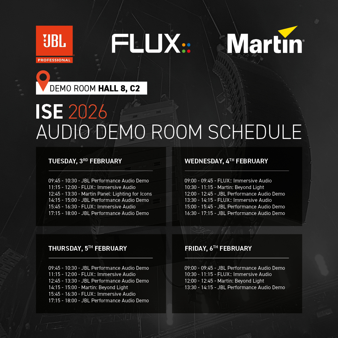 ISE 2026 Audio Demo Room Schedule